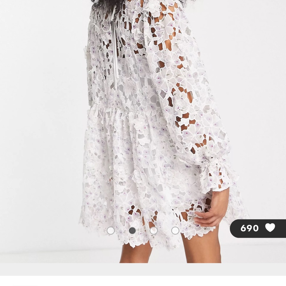 ASOS EDITION broderie mini dress with 3d flowers in floral print